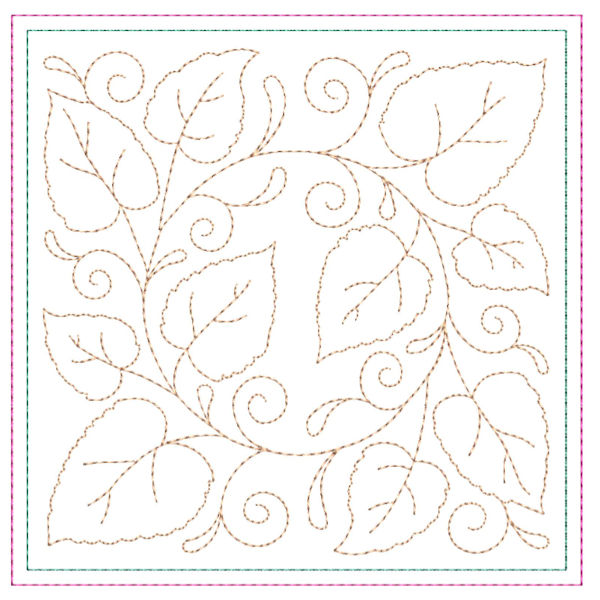 Circle of Leaves Quilt Runner-12