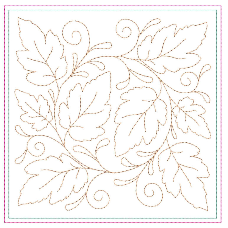 Circle of Leaves Quilt Runner-14