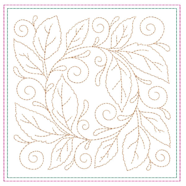 Circle of Leaves Quilt Runner-15