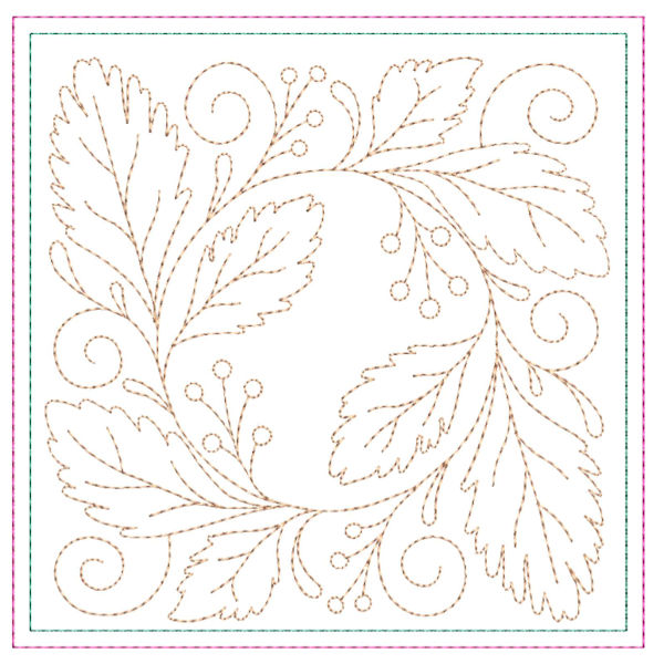 Circle of Leaves Quilt Runner-16