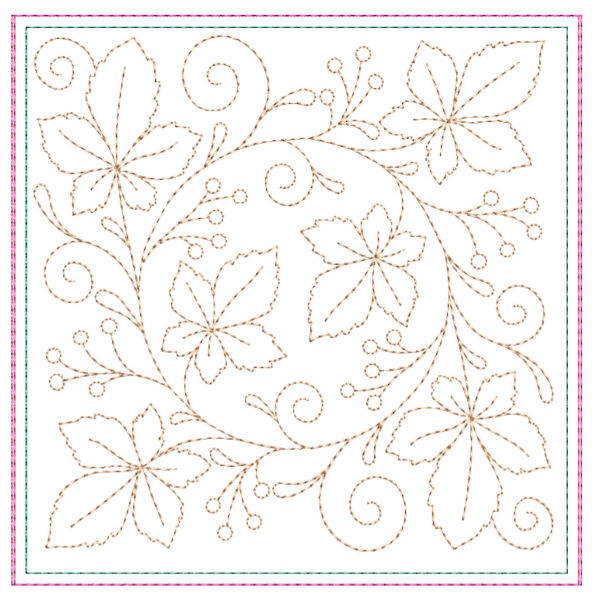 Circle of Leaves Quilt Runner-20