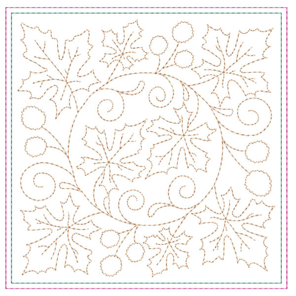 Circle of Leaves Quilt Runner-22