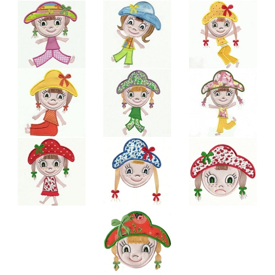 Applique Puffy Face Dolls