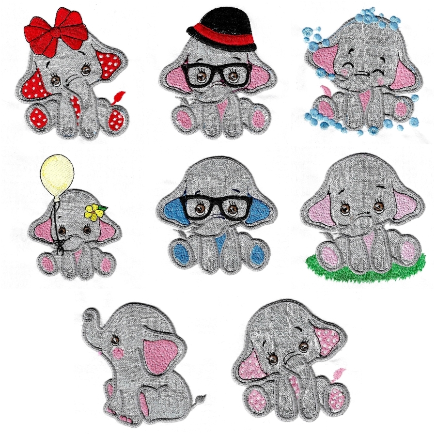 Applique Baby Elephants