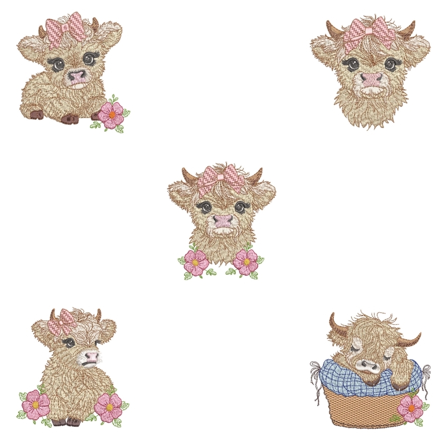 Baby Highland Calves Set