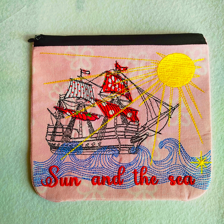 ITH Ship Applique Purse