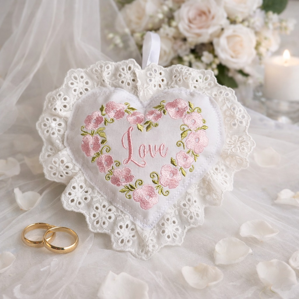 ITH Floral Laces Finish Heart