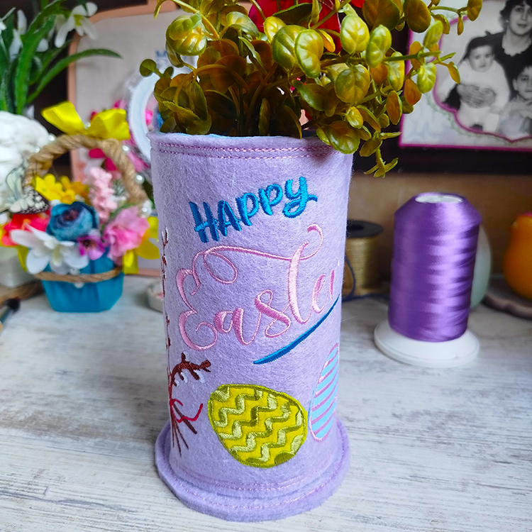 ITH Happy Easter Felt Vase
