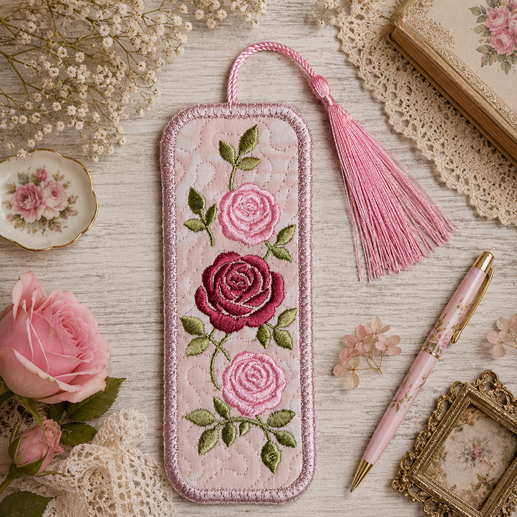 ITH Vintage Roses Bookmark