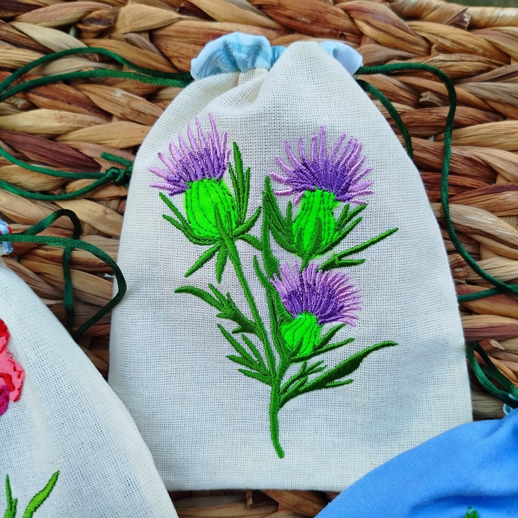 ITH Floral Applique Drawstring Bags 2-4