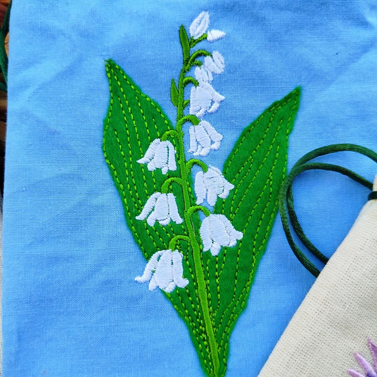 ITH Floral Applique Drawstring Bags 2-10