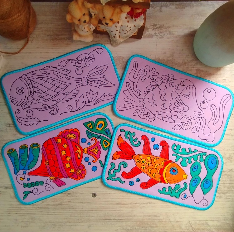 ITH Fish Coloring Coasters-12
