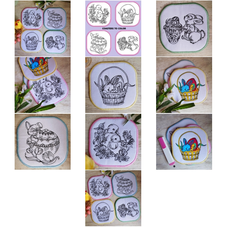 ITH Easter Coasters To Color