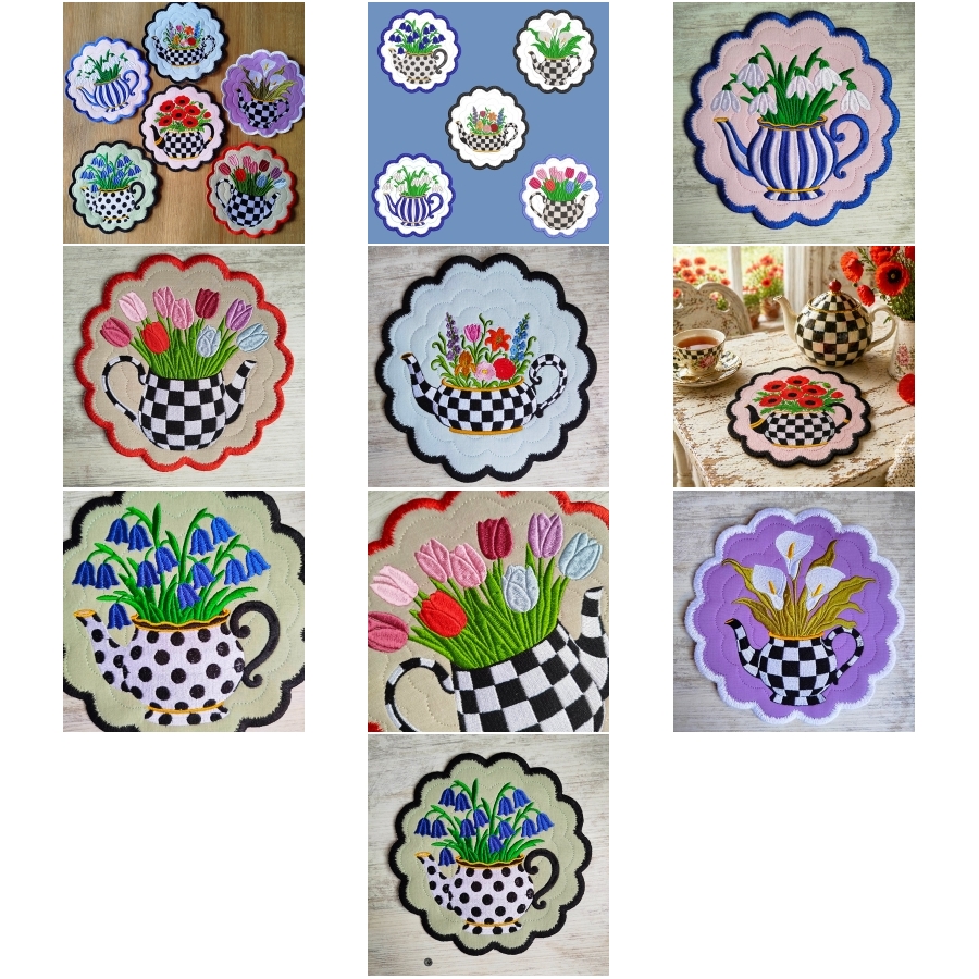 ITH Stylish Teapots Floral Coasters