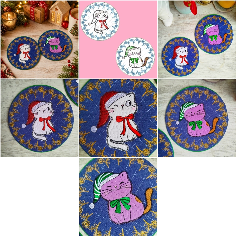 ITH Christmas Kitty Coasters