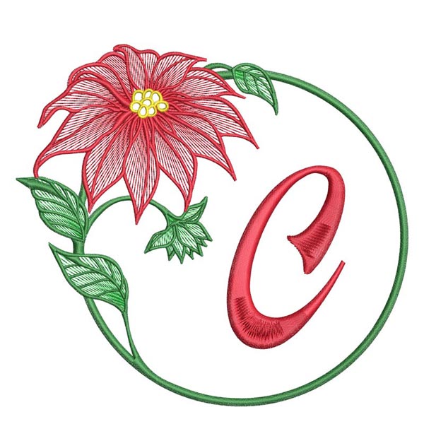 Poinsettia Letter C