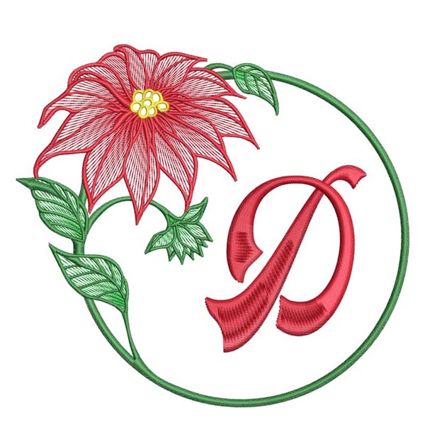 Poinsettia Letter D