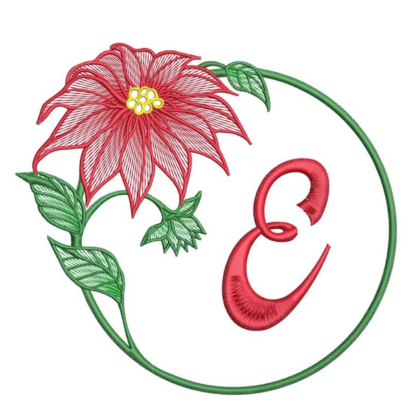 Poinsettia Letter E