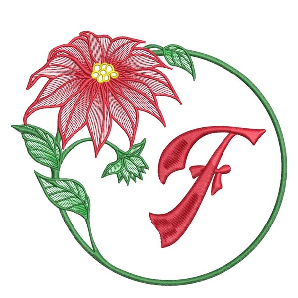Poinsettia Letter F