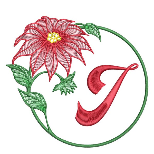 Poinsettia Letter J