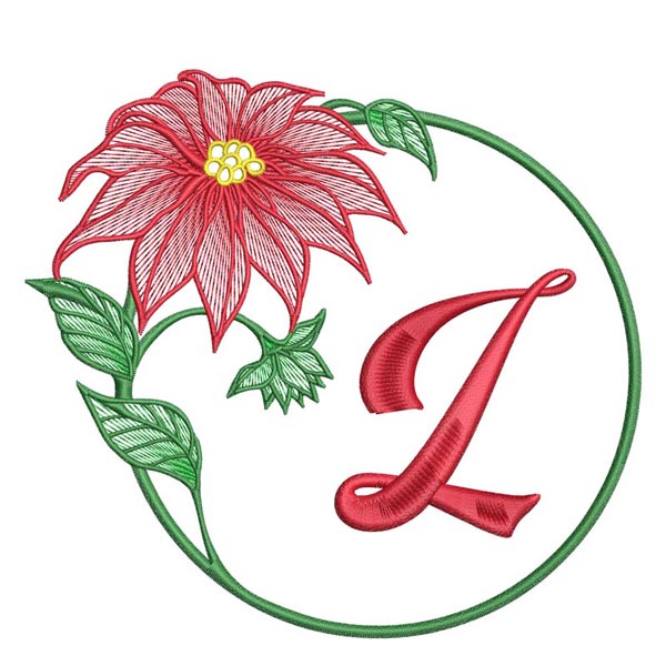 Poinsettia Letter L