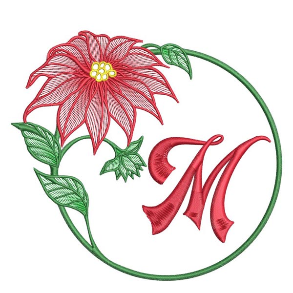 Poinsettia Letter M