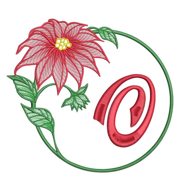 Poinsettia Letter O