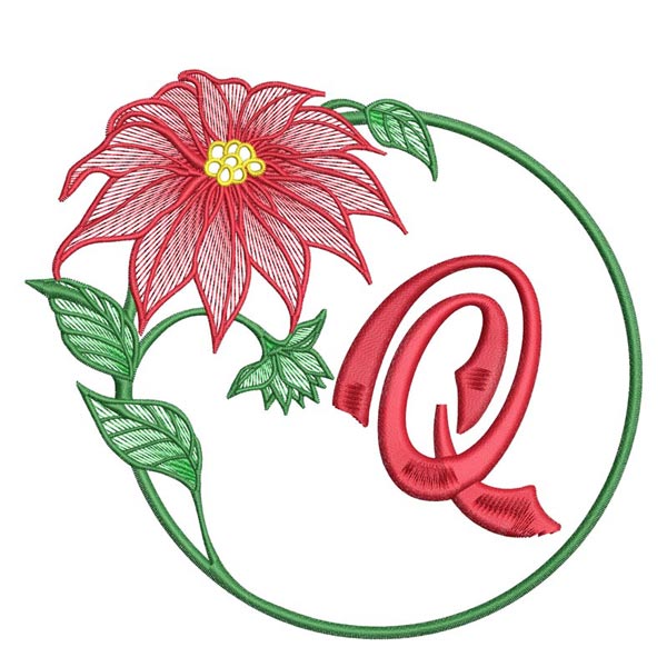 Poinsettia Letter Q