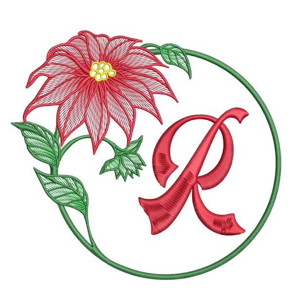 Poinsettia Letter R