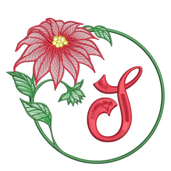 Poinsettia Letter S