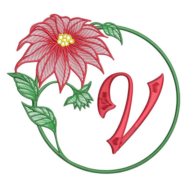 Poinsettia Letter V