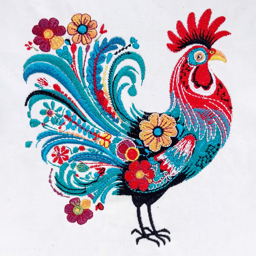 Colourful Floral Rooster