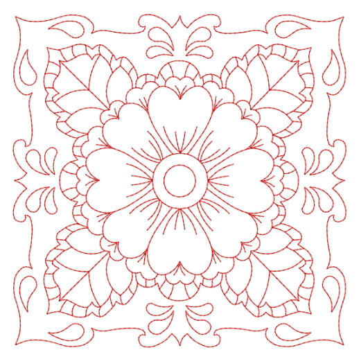 Flower Quilt Block 6