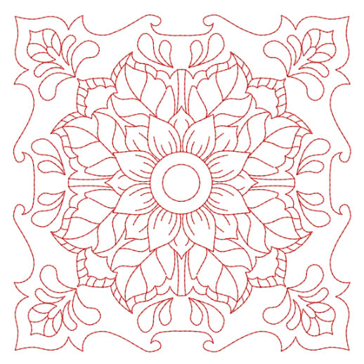 Flower Quilt Block 8