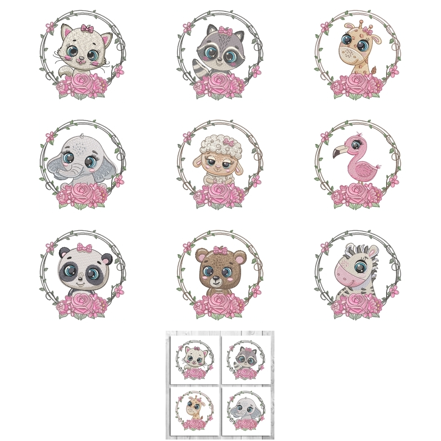 Rose Woodland Animals Set