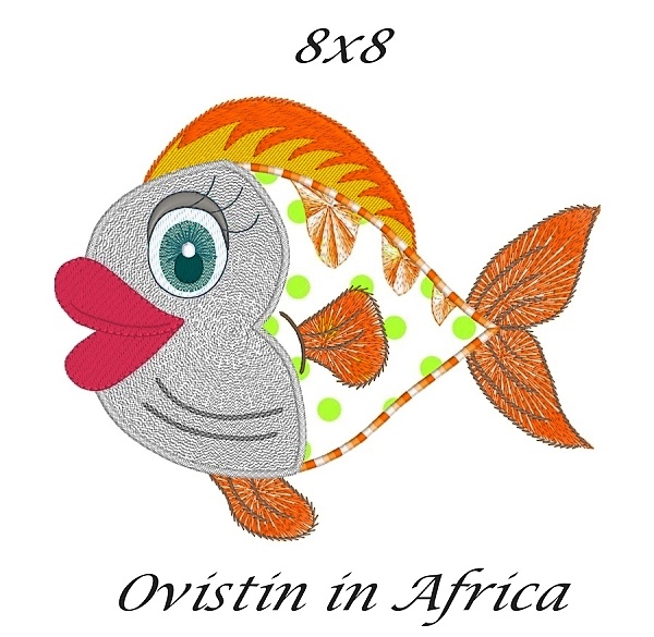 Sassy applique fish 8x8  oregonpatchworks
