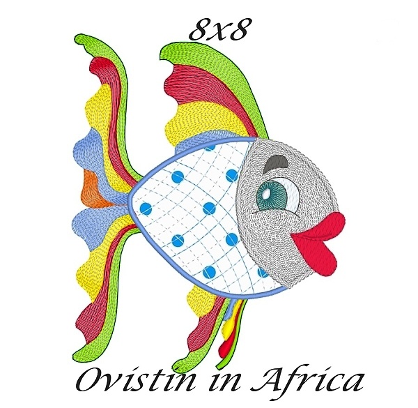 Sassy applique fish 8x8  oregonpatchworks