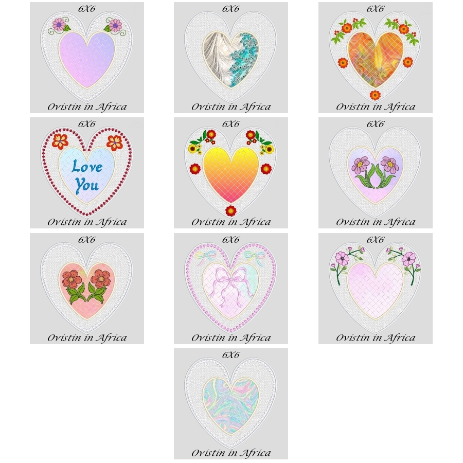 FSL Applique Heart Coasters 6x6