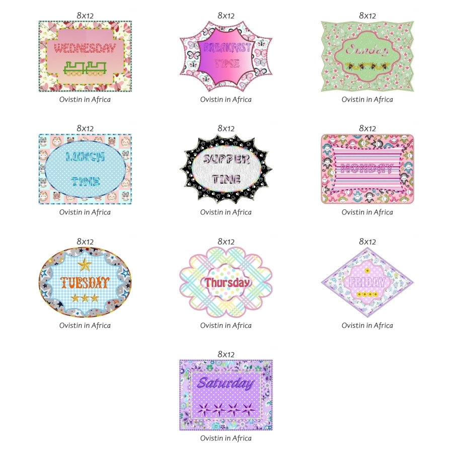 Baby Nursery Applique Placemats