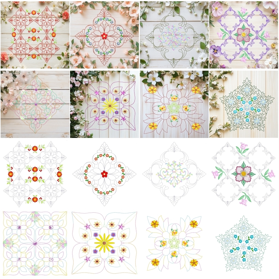 Trapunto Blocks 4 QB 8X8