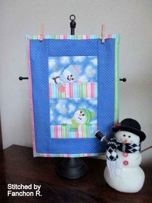 Snowmen Mini Quilt (PITH)-6