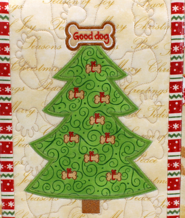 Applique Dog Christmas Tree (6x10) OregonPatchWorks