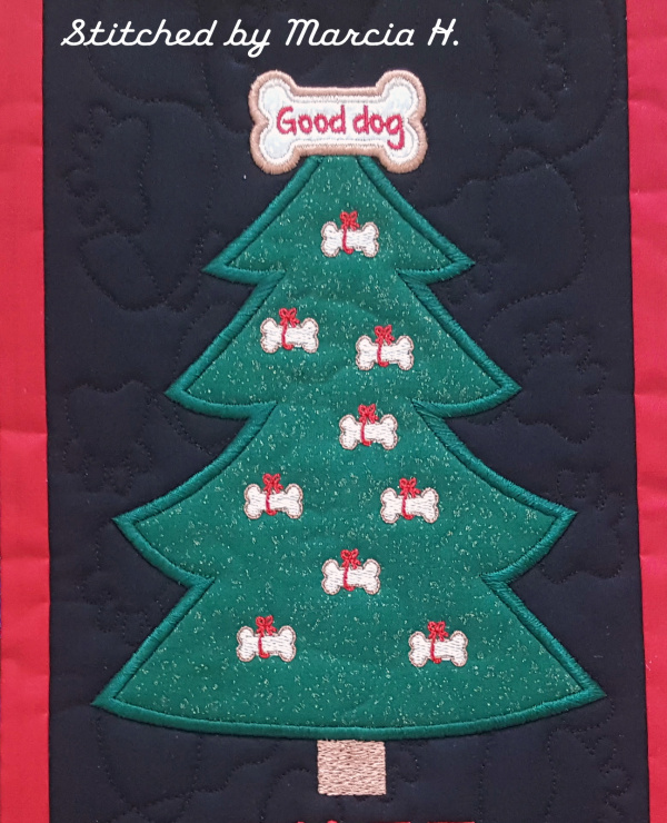 Applique Dog Christmas Tree (6x10)-4