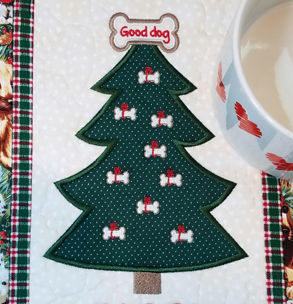 Applique Dog Christmas Tree (6x10)-5