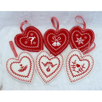 Christmas Heart Ornaments 4x4-3