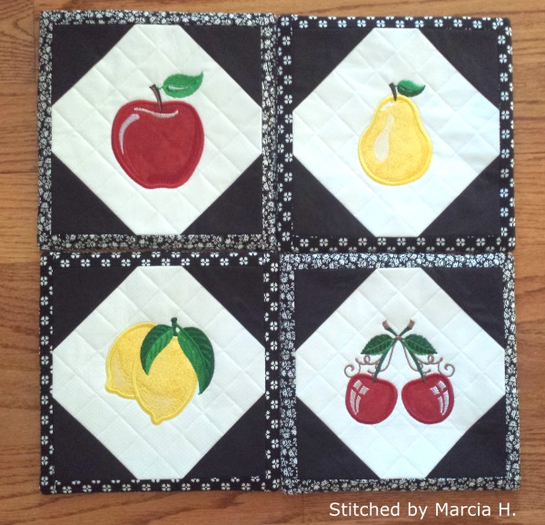 Applique Fruit Hotpads XL  -3