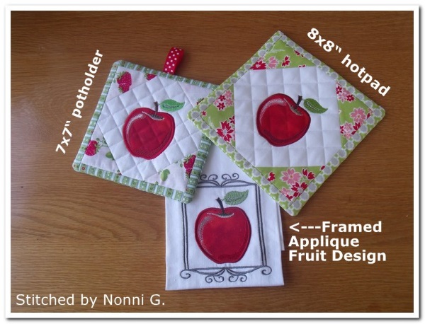 Applique Fruit Hotpads XL  -12