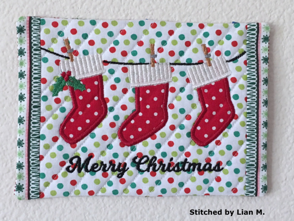 Stockings Mug Rug-7