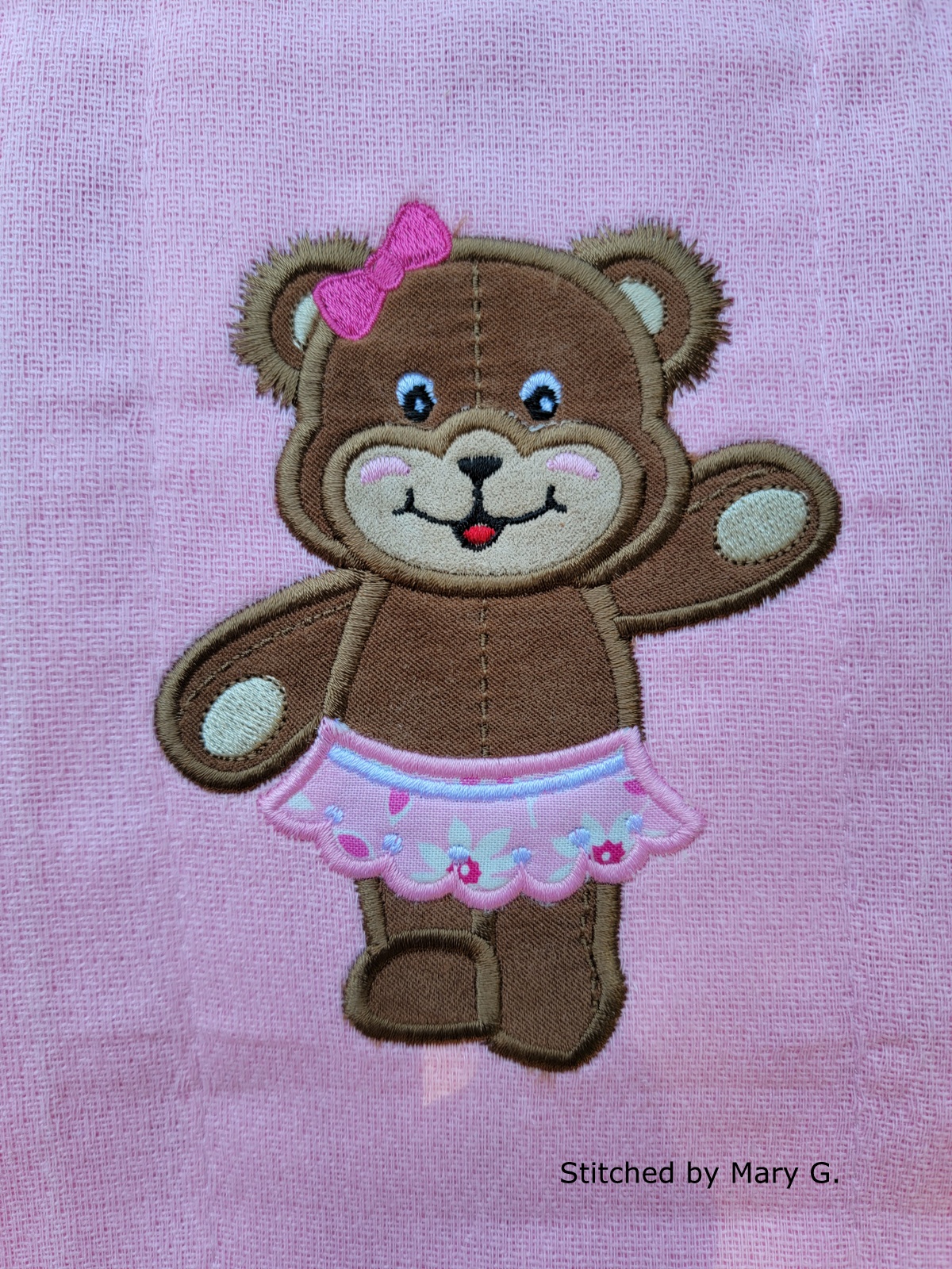 Applique Teddy Bear Girl-6