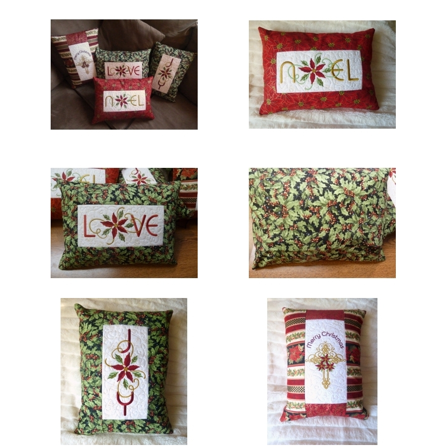 Quilted Christmas Pillows Combo